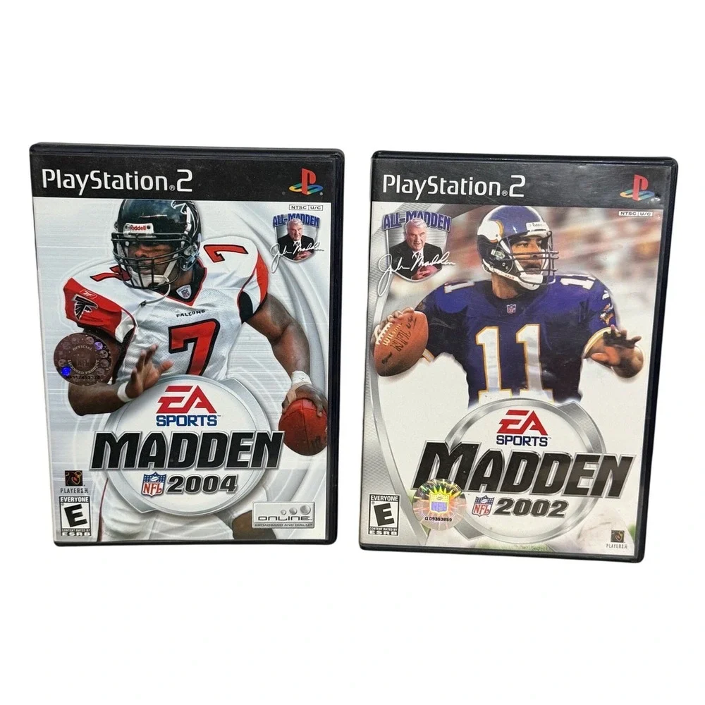 Madden NFL 2002 & 2004 PS2 Bundle Sony PlayStation 2 Michael Vick Vick CIB Lot